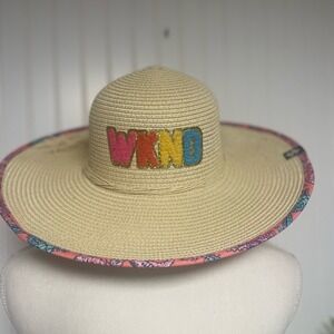 Simply Southern Preppy Bucket Straw WKND Hat Womens OS